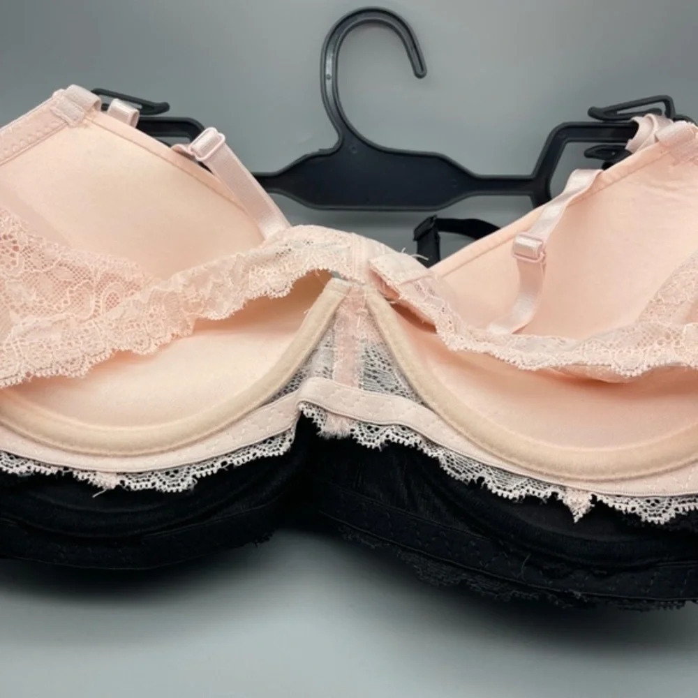 Felina Lace w/ Mesh Inset and Micro Light Lift Pushup Bra Pack of 2, Multi Sizes - Picture 11 of 16
